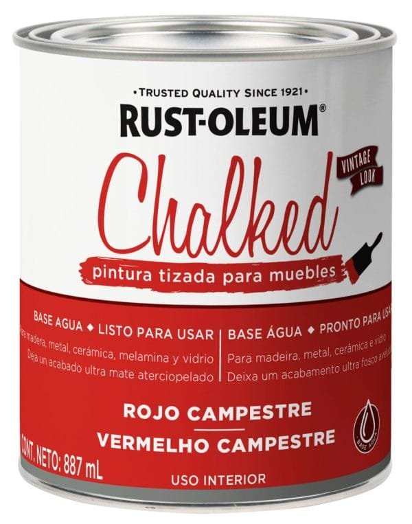 Pintura Chalked Brochable Interior Rojo Campestre Tarro 887gr - Rust Oleum