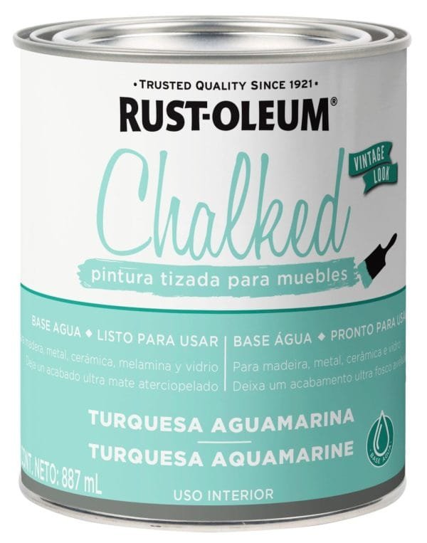 Pintura Chalked Brochable Interior Turquesa Aguamarina Tarro 887gr - Rust Oleum